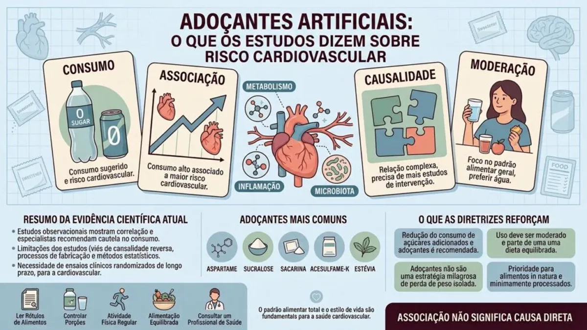 Registro fotográfico documental de Estudos científicos associam adoçantes a maior risco de infarto e AVC: entenda como os substitutos do açúcar afetam o coração no longo prazo - Foto: Reprodução / cdnnewsimg.tuasaude.com
