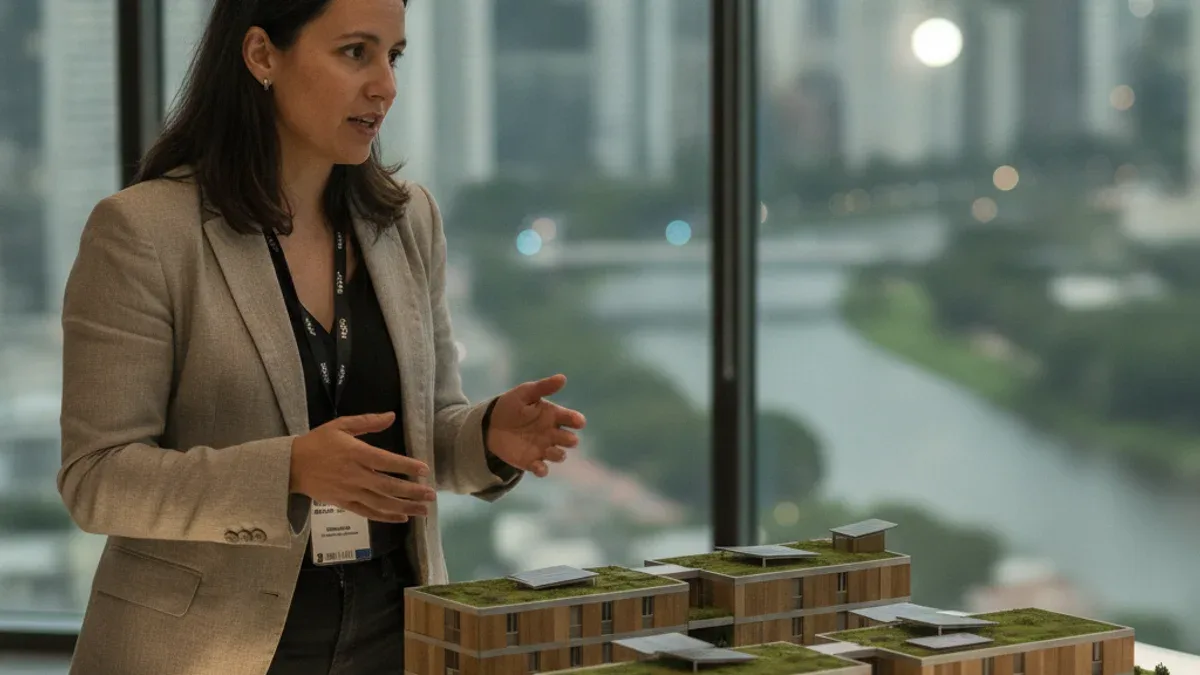 Representação visual de Industrialização da construção civil ganha força como pilar de cidades inteligentes: entenda o impacto das tecnologias de baixo carbono no setor urbano - (Imagem gerada por IA)