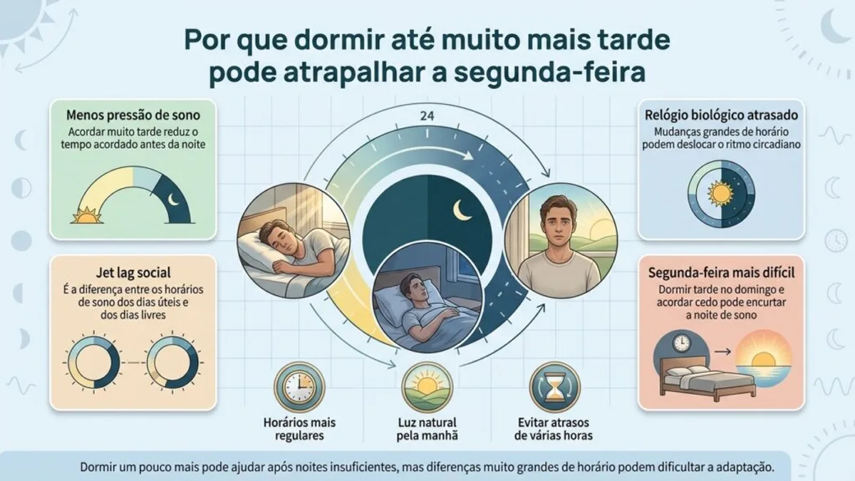Registro fotográfico documental de Dormir mais no fim de semana não reverte o envelhecimento celular causado pela falta de sono diária - Foto: Reprodução / tuasaude.com