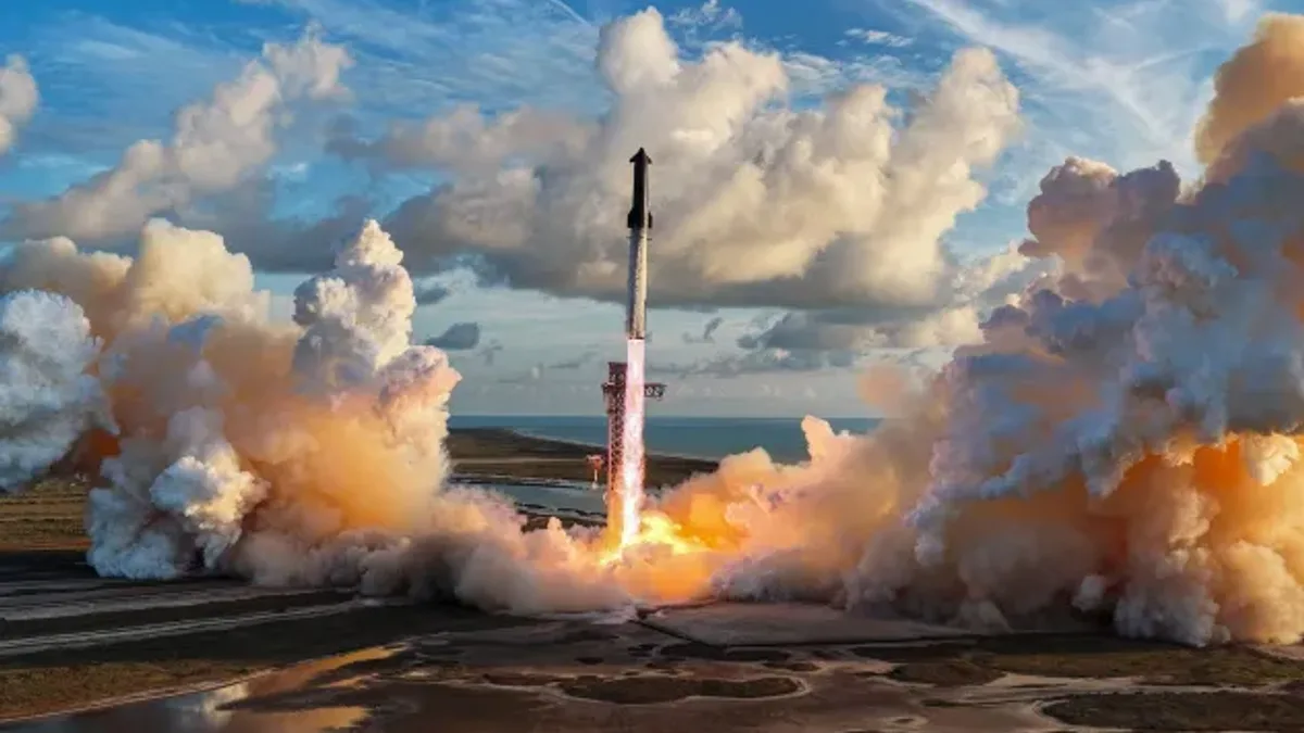 Registro fotográfico documental de Starship alcança a órbita pela primeira vez: entenda como o sucesso do megafoguete da SpaceX cria um paradoxo e gera 'crise' no mercado espacial - Foto: Reprodução / cms.accuweather.com